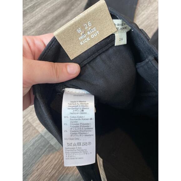 NWT Madewell Kick Out Crop Jeans in True Black Wash: Coated Edition Size 26 - Picture 7 of 8